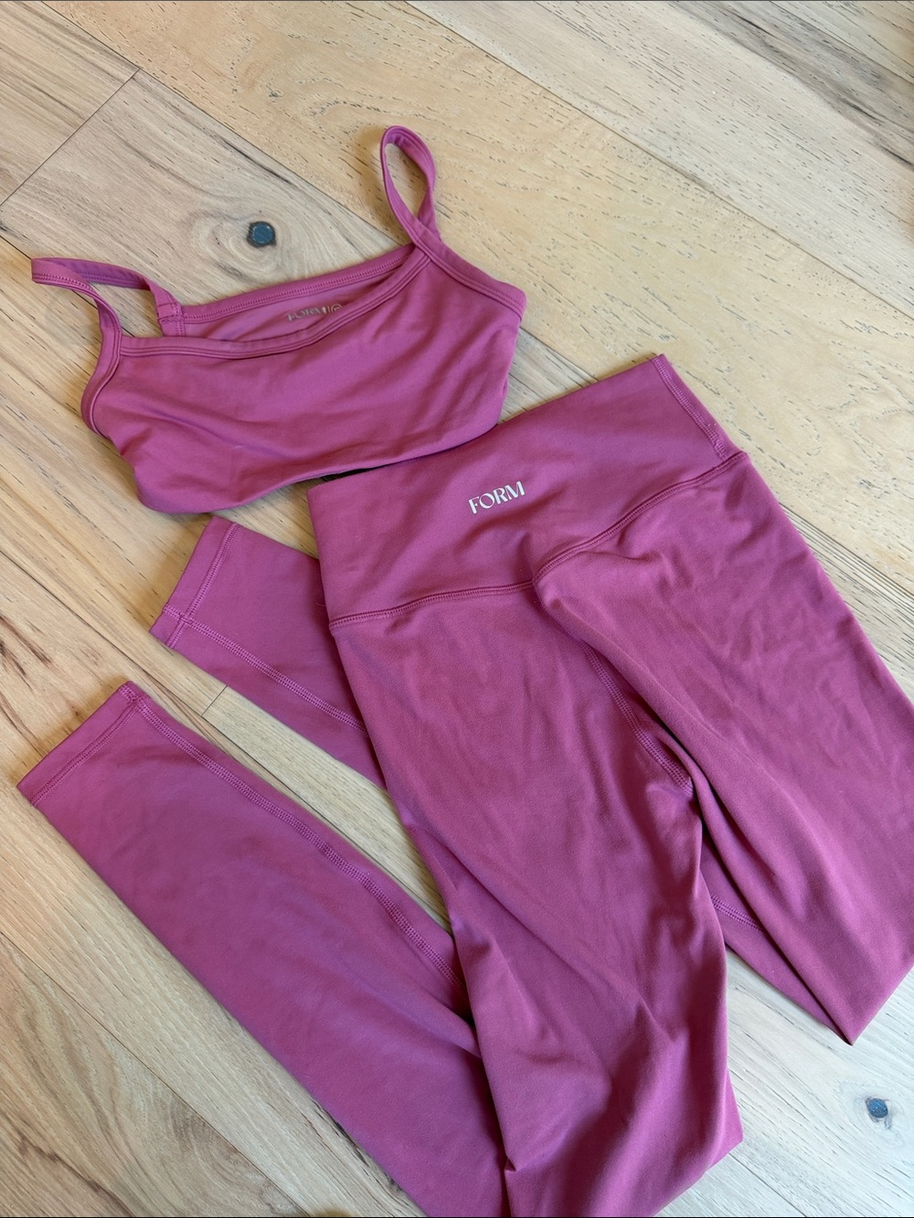FORM Pink Seamless Workout Set - Crop Tank & High-Waist Leggings